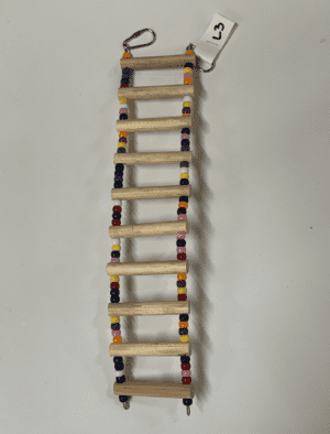 A Medium Ladder with beads on it.